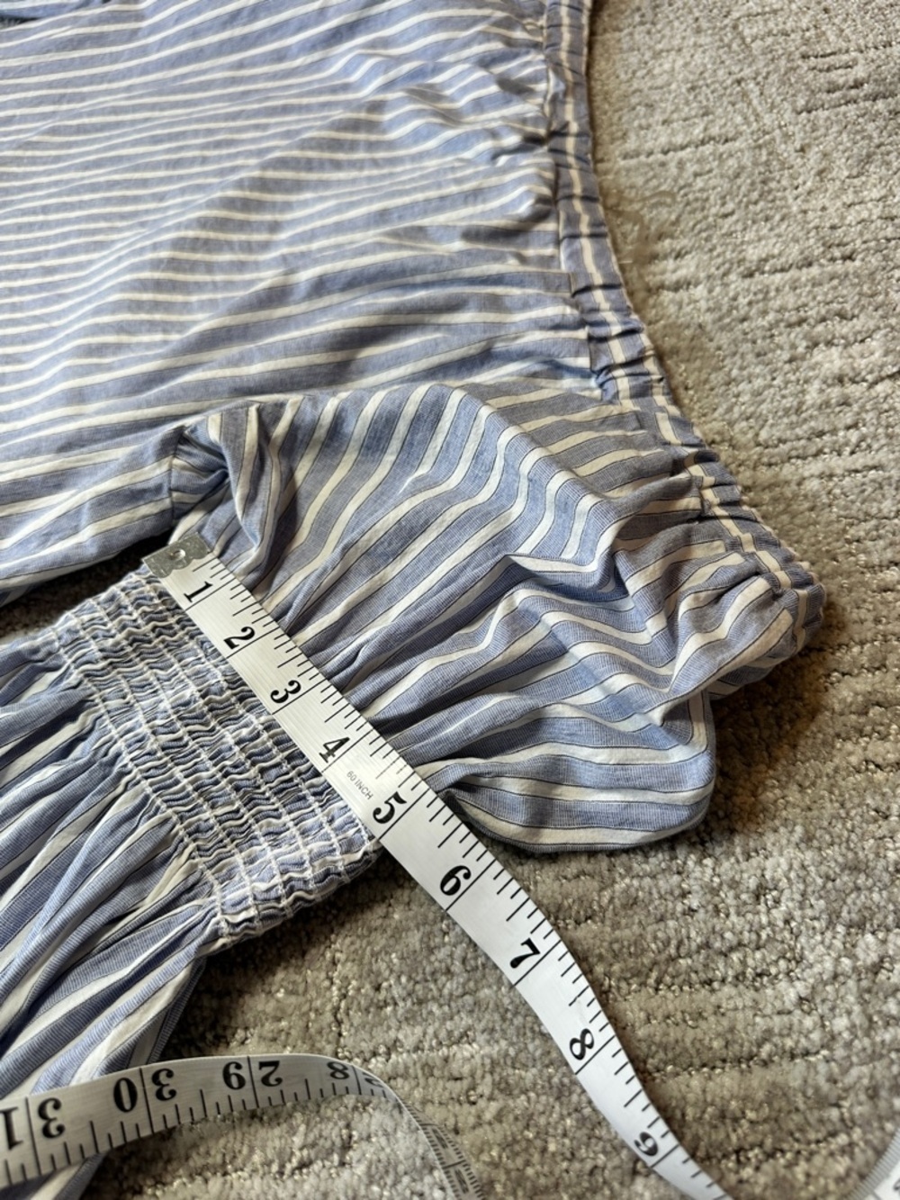 Rebel Sugar Light Blue and White Striped Short Sleeve Tee/Dress | Large - Picture 6 of 8